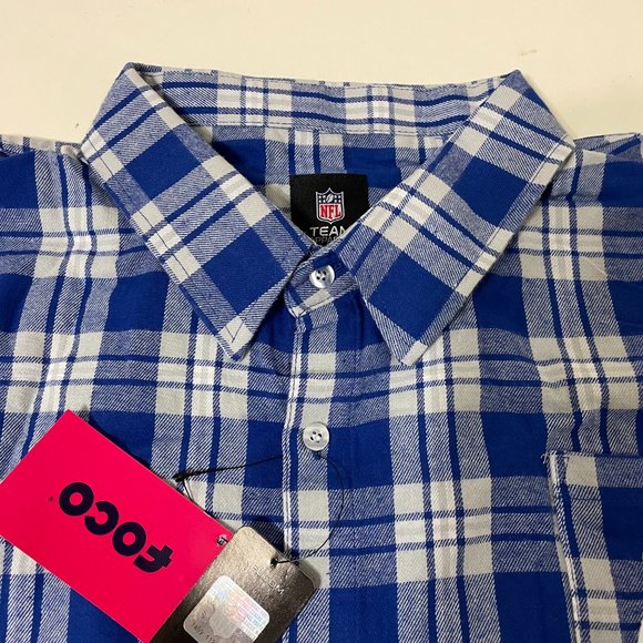 Indianapolis Colts FOCO Mens Flannel Plaid Long Sleeve Button Shirt Pocket - 2XL - Picture 6 of 15